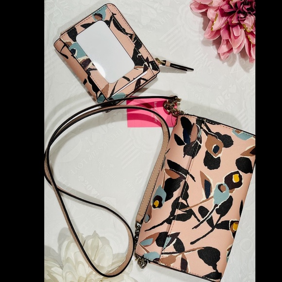 kate spade ♠️ cameron paper rose 🌹 bag & wallet - Picture 15 of 16